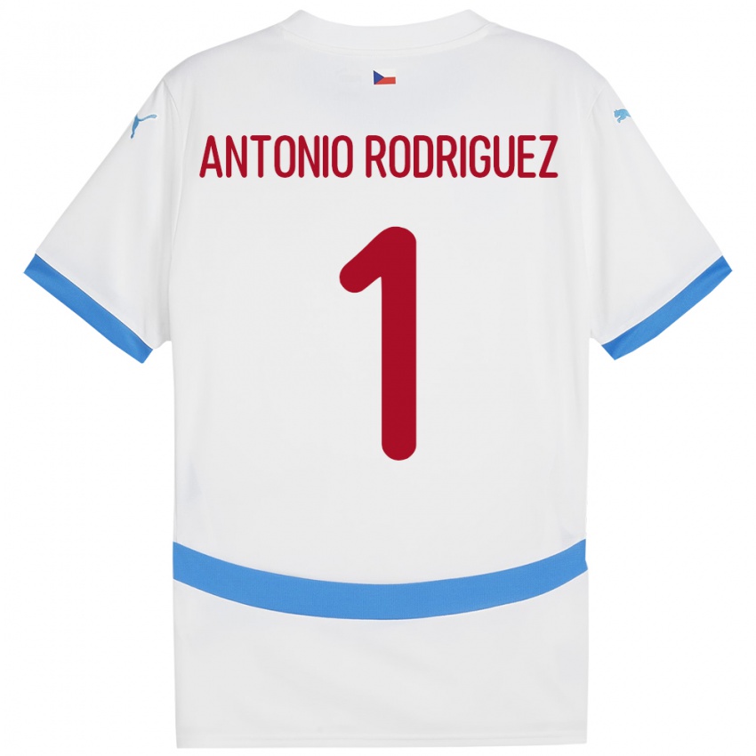 Niño Camiseta Chequia Pedro Antonio Rodriguez #1 Blanco 2ª Equipación 24-26 La Camisa