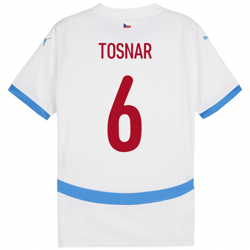 Niño Camiseta Chequia Jakub Tosnar #6 Blanco 2ª Equipación 24-26 La Camisa