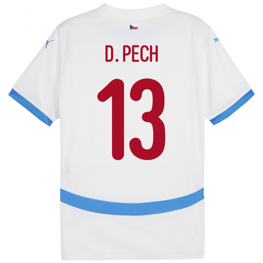 Niño Camiseta Chequia Dominik Pech #13 Blanco 2ª Equipación 24-26 La Camisa