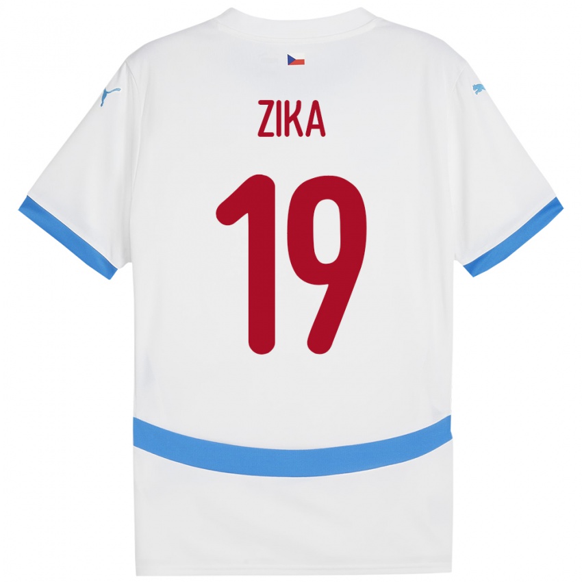 Niño Camiseta Chequia Petr Zika #19 Blanco 2ª Equipación 24-26 La Camisa