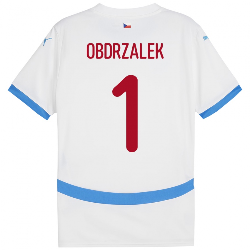 Niño Camiseta Chequia Marek Obdrzalek #1 Blanco 2ª Equipación 24-26 La Camisa