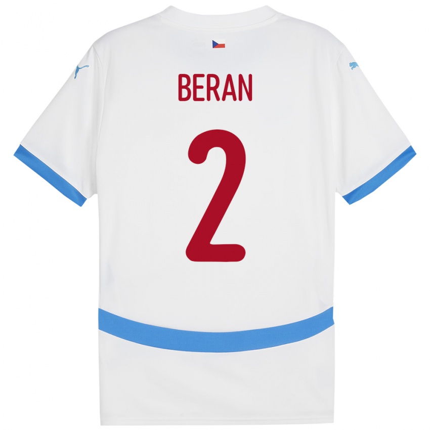 Niño Camiseta Chequia Stepan Beran #2 Blanco 2ª Equipación 24-26 La Camisa