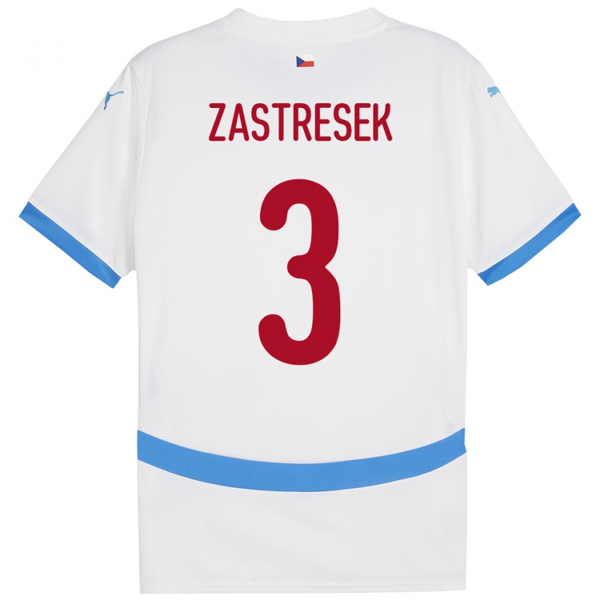 Niño Camiseta Chequia Matous Zastresek #3 Blanco 2ª Equipación 24-26 La Camisa