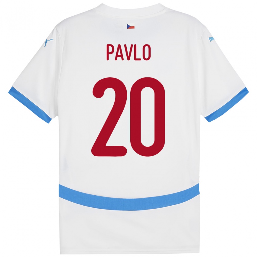 Niño Camiseta Chequia Simon Pavlo #20 Blanco 2ª Equipación 24-26 La Camisa