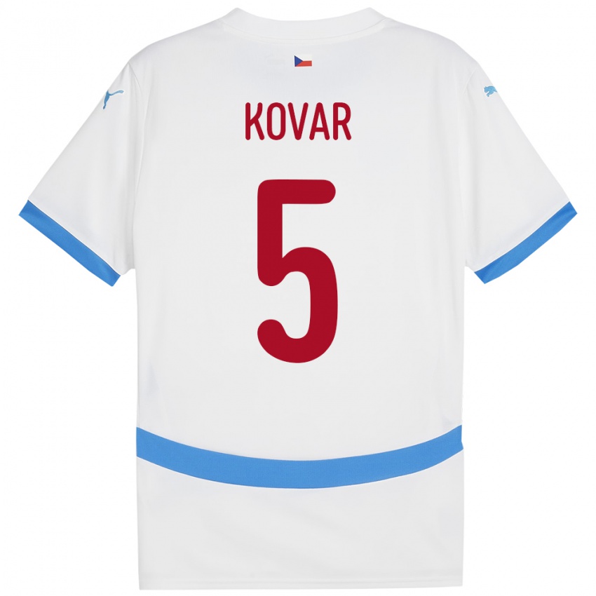 Niño Camiseta Chequia Martin Kovar #5 Blanco 2ª Equipación 24-26 La Camisa