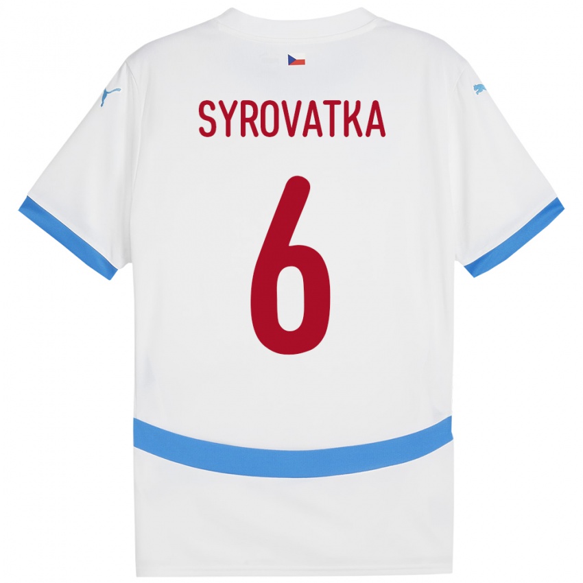 Niño Camiseta Chequia Matyas Syrovatka #6 Blanco 2ª Equipación 24-26 La Camisa