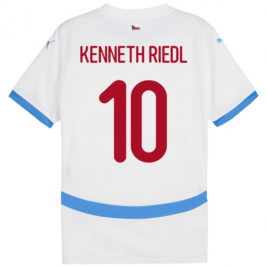 Niño Camiseta Chequia Victor Kenneth Riedl #10 Blanco 2ª Equipación 24-26 La Camisa