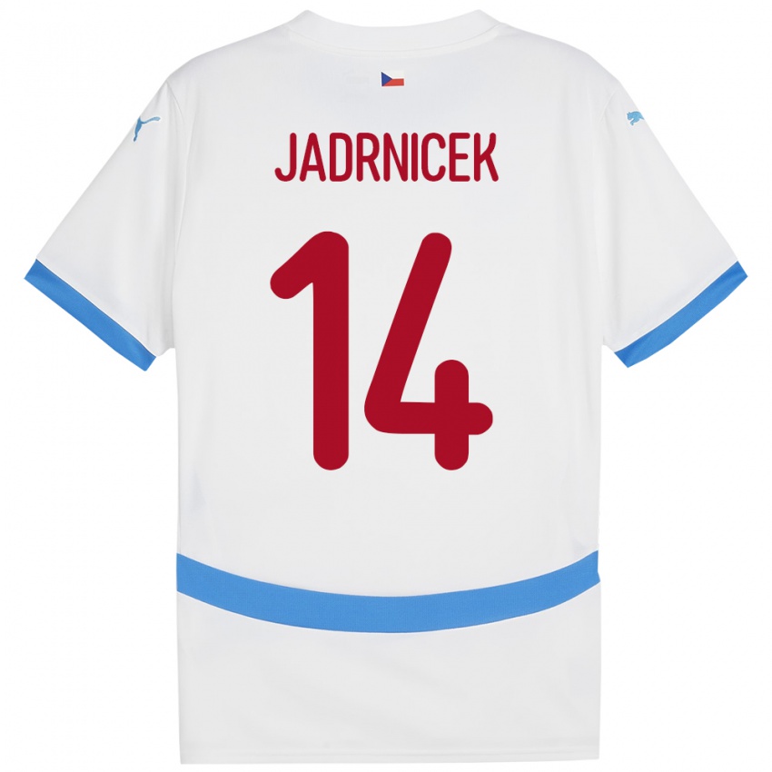 Niño Camiseta Chequia Nikola Jadrnicek #14 Blanco 2ª Equipación 24-26 La Camisa