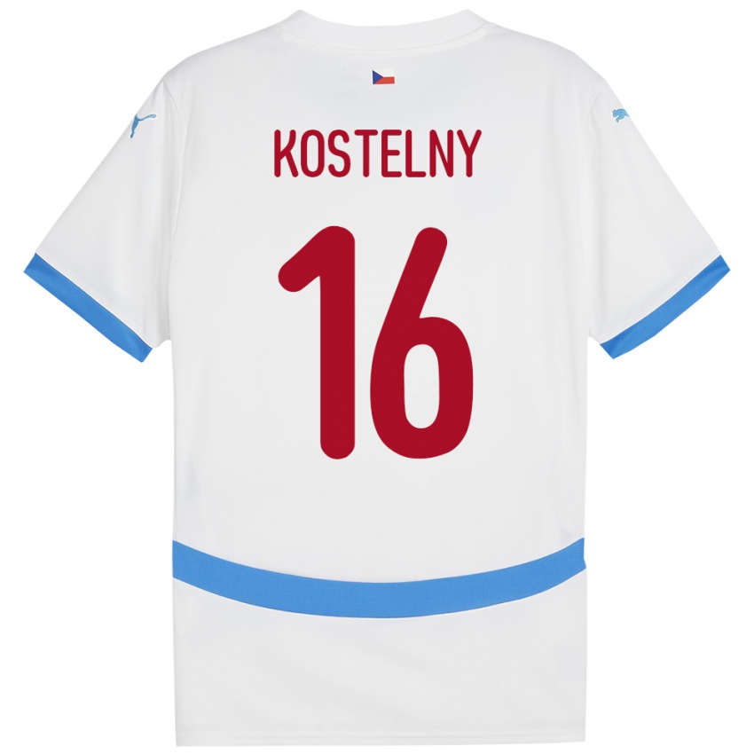 Niño Camiseta Chequia Krystof Kostelny #16 Blanco 2ª Equipación 24-26 La Camisa