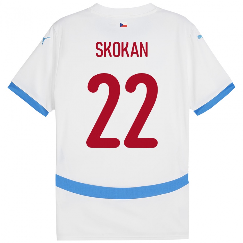 Niño Camiseta Chequia Vitek Skokan #22 Blanco 2ª Equipación 24-26 La Camisa