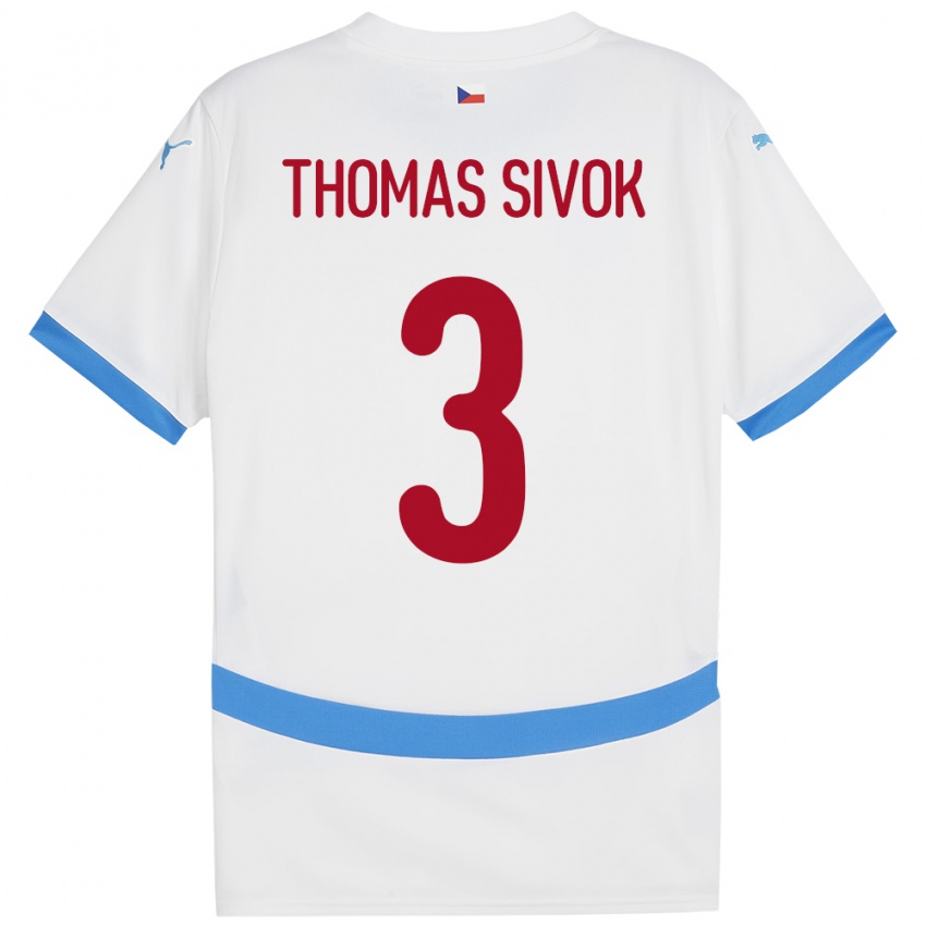 Niño Camiseta Chequia Andre Thomas Sivok #3 Blanco 2ª Equipación 24-26 La Camisa