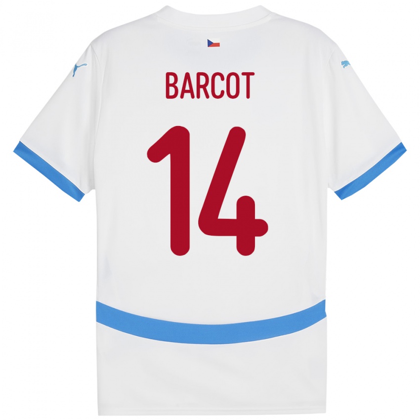 Niño Camiseta Chequia David Barcot #14 Blanco 2ª Equipación 24-26 La Camisa