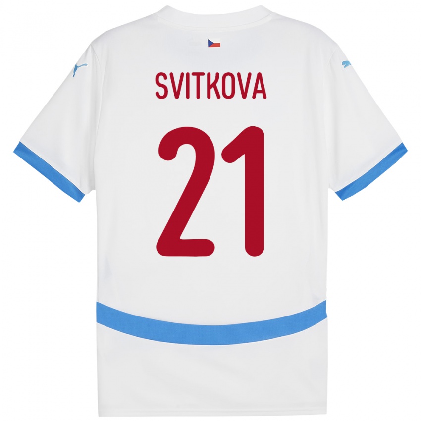 Niño Camiseta Chequia Kateřina Svitková #21 Blanco 2ª Equipación 24-26 La Camisa