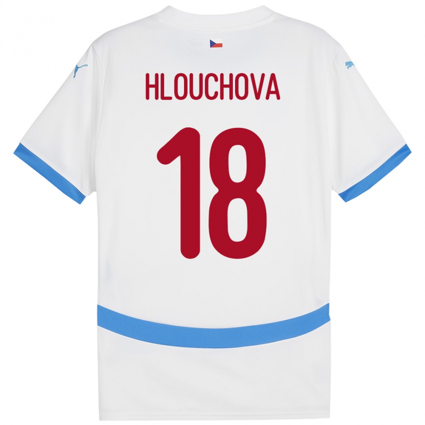 Niño Camiseta Chequia Radka Hlouchová #18 Blanco 2ª Equipación 24-26 La Camisa