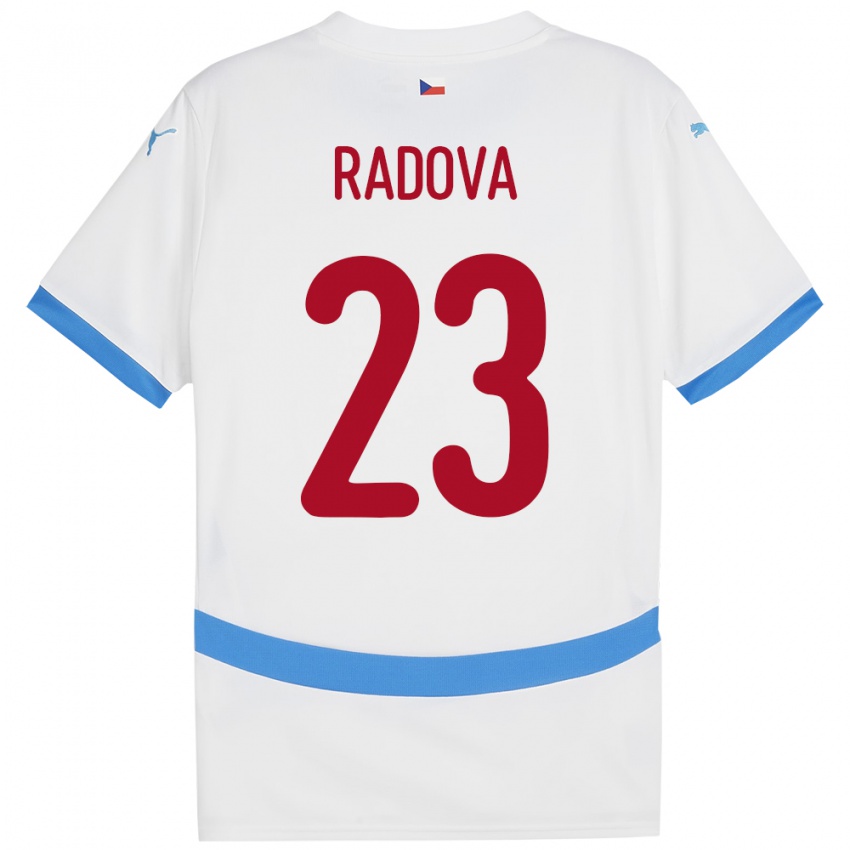 Niño Camiseta Chequia Michaela Radová #23 Blanco 2ª Equipación 24-26 La Camisa