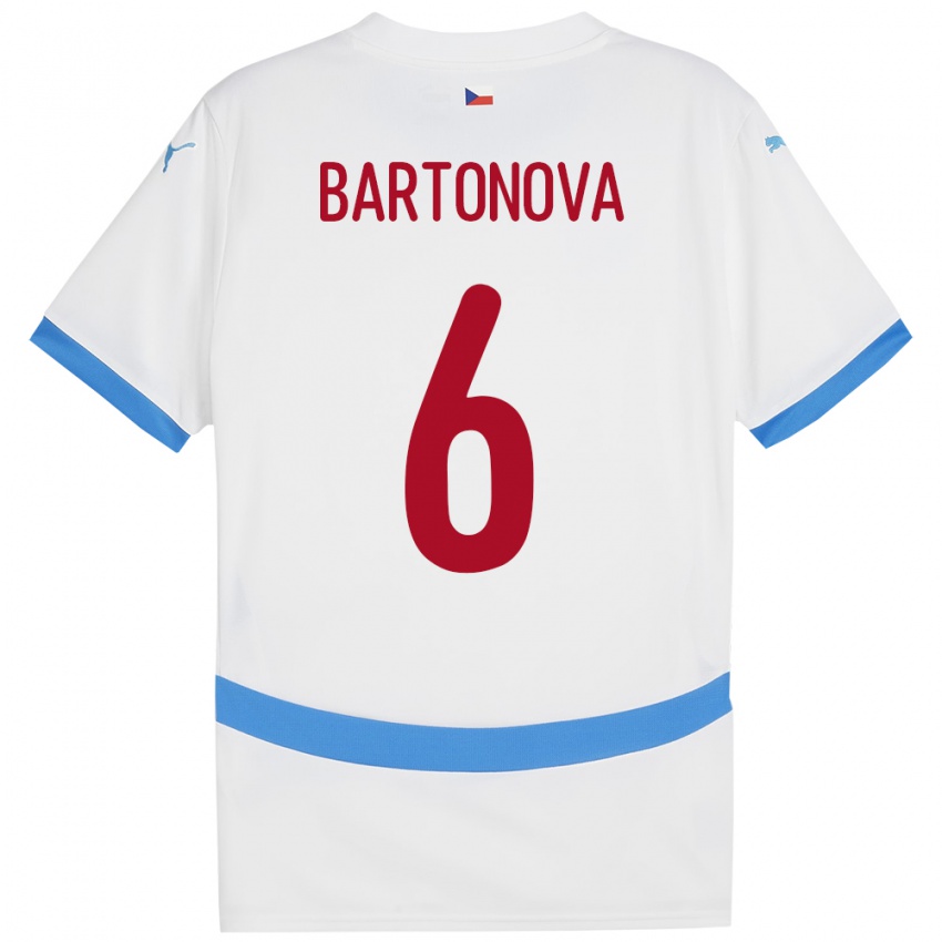 Niño Camiseta Chequia Eva Bartoňová #6 Blanco 2ª Equipación 24-26 La Camisa