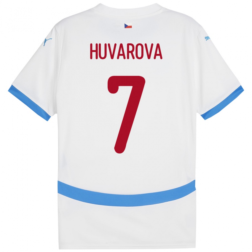 Niño Camiseta Chequia Dominika Huvarová #7 Blanco 2ª Equipación 24-26 La Camisa