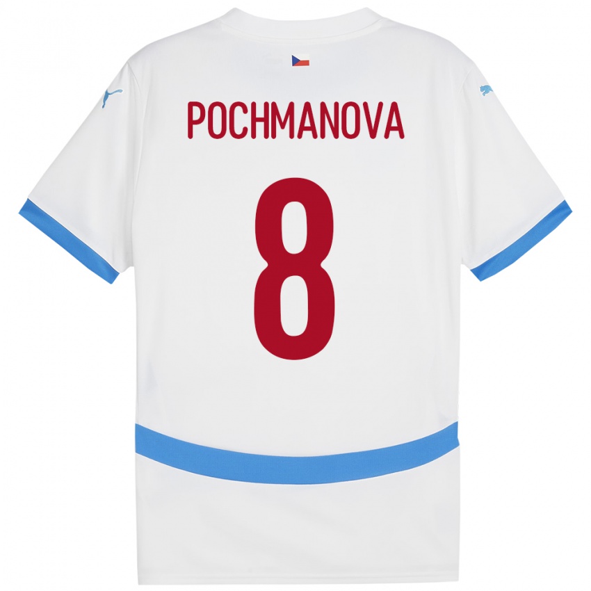 Niño Camiseta Chequia Aneta Pochmanová #8 Blanco 2ª Equipación 24-26 La Camisa