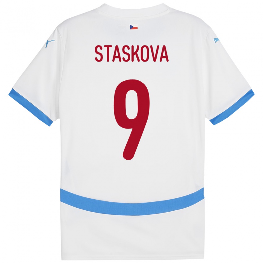 Niño Camiseta Chequia Andrea Stašková #9 Blanco 2ª Equipación 24-26 La Camisa