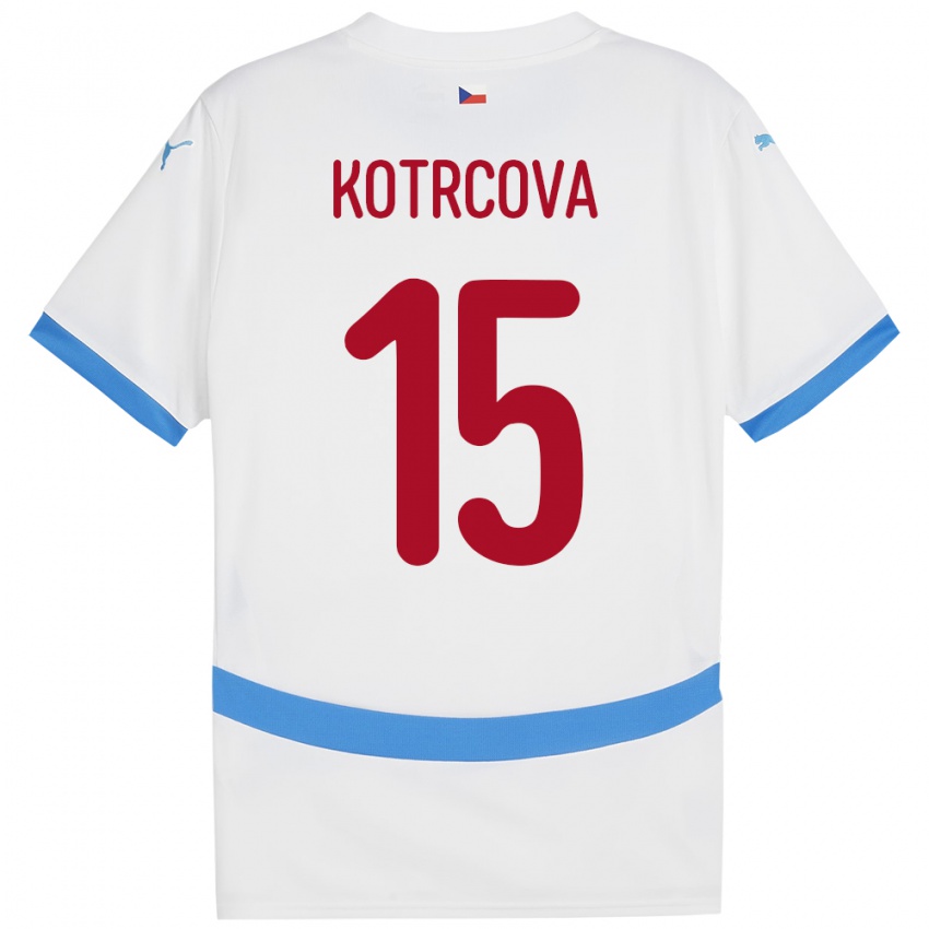 Niño Camiseta Chequia Kateřina Kotrčová #15 Blanco 2ª Equipación 24-26 La Camisa