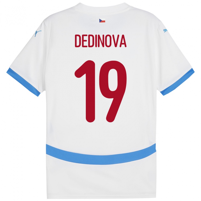 Niño Camiseta Chequia Aneta Dědinová #19 Blanco 2ª Equipación 24-26 La Camisa