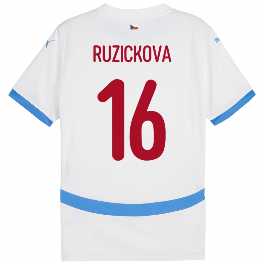 Niño Camiseta Chequia Barbora Růžičková #16 Blanco 2ª Equipación 24-26 La Camisa