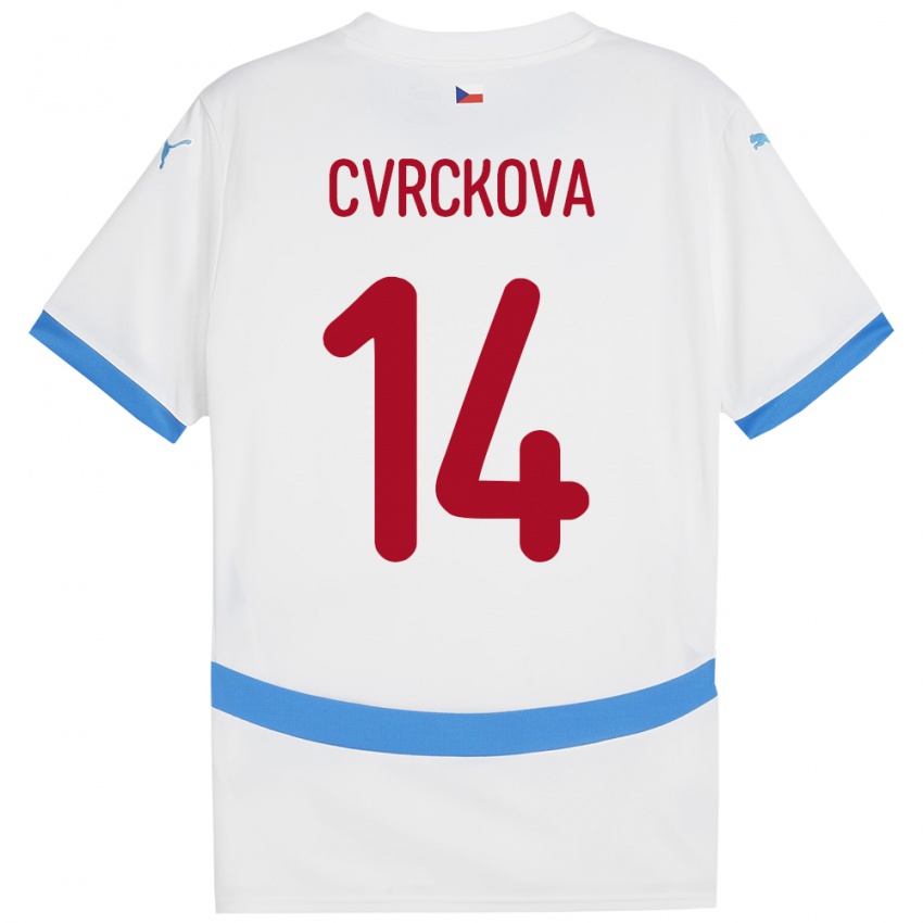 Niño Camiseta Chequia Klára Cvrčková #14 Blanco 2ª Equipación 24-26 La Camisa