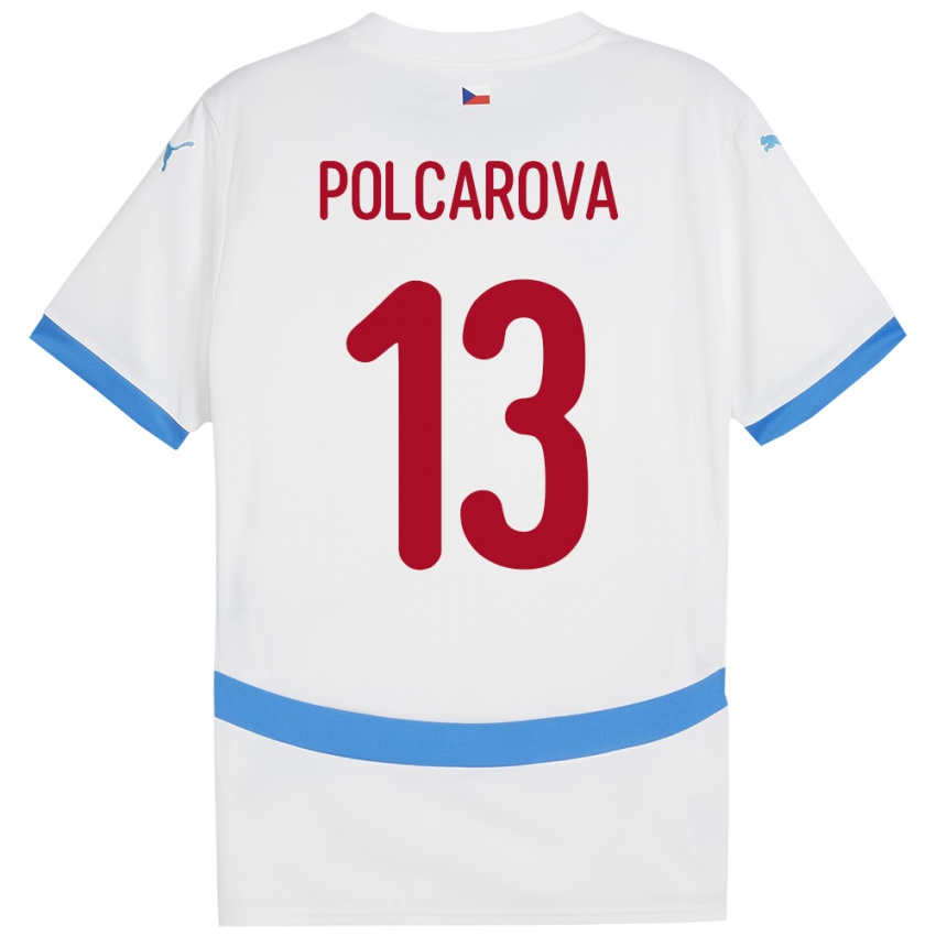 Niño Camiseta Chequia Barbora Polcarová #13 Blanco 2ª Equipación 24-26 La Camisa