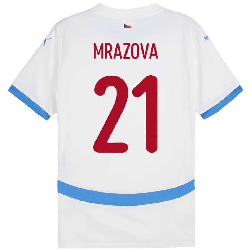 Niño Camiseta Chequia Miroslava Mrázová #21 Blanco 2ª Equipación 24-26 La Camisa