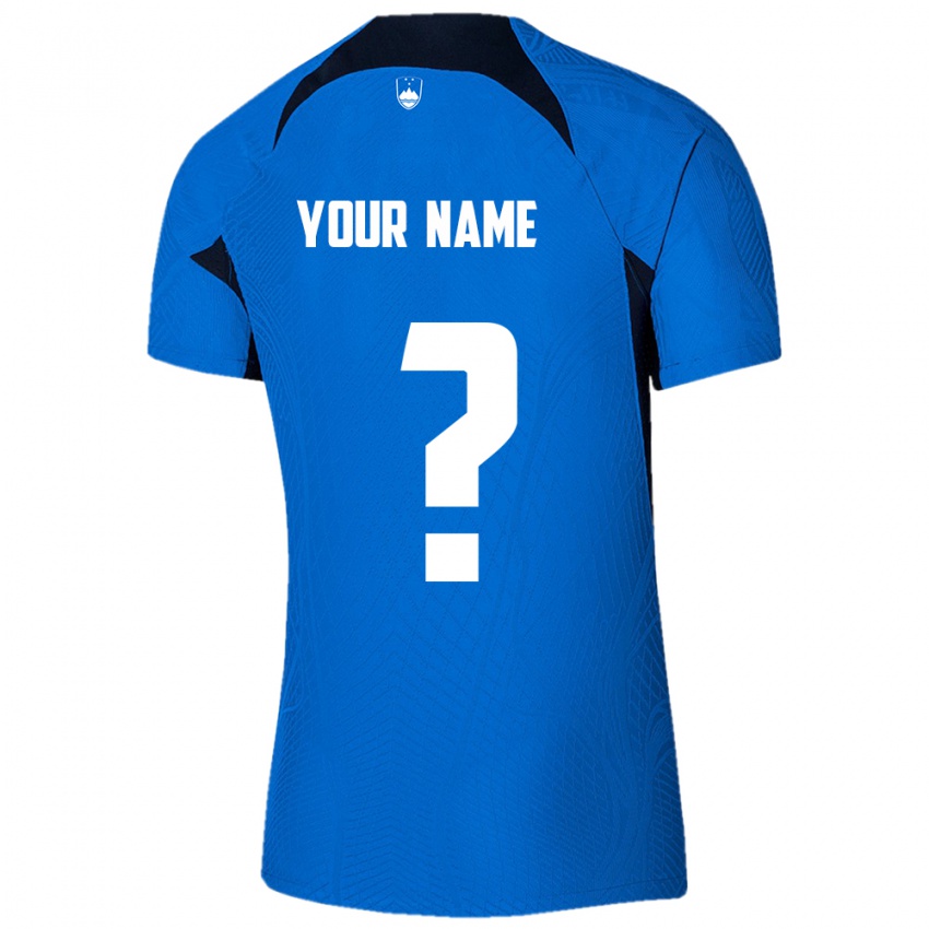 Niño Camiseta Eslovenia Su Nombre #0 Azul 2ª Equipación 24-26 La Camisa