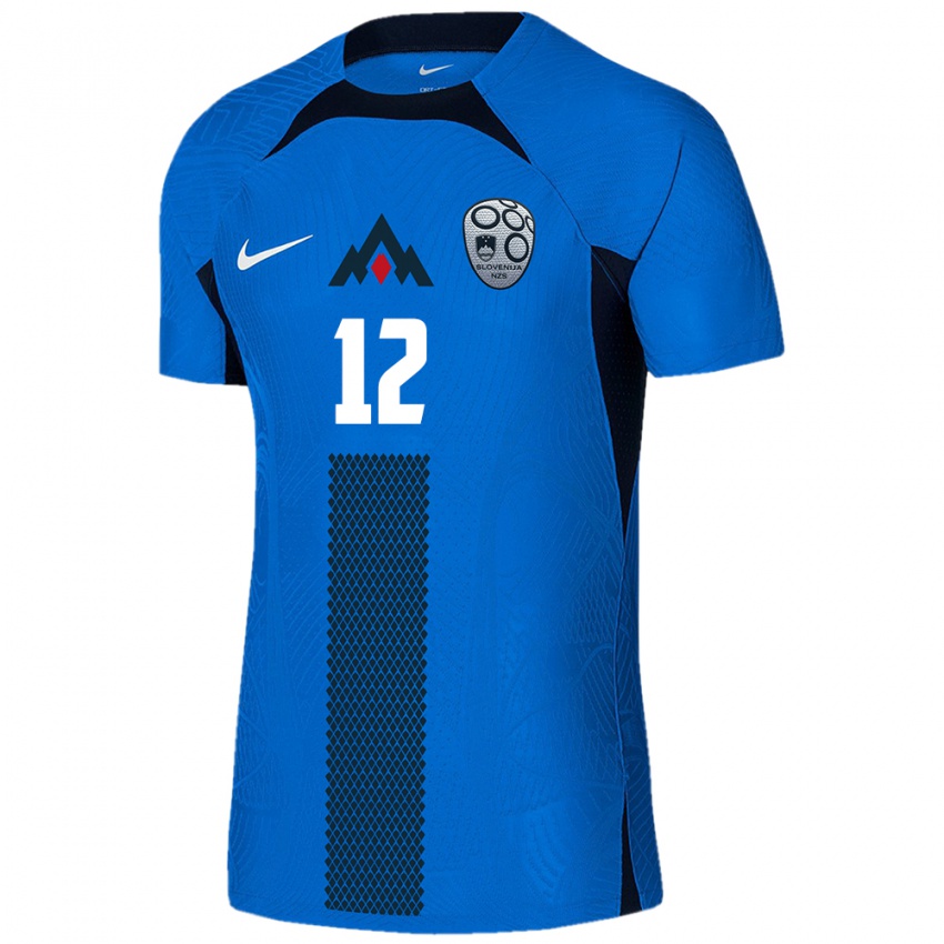 Niño Camiseta Eslovenia Tanej Handanovic #12 Azul 2ª Equipación 24-26 La Camisa