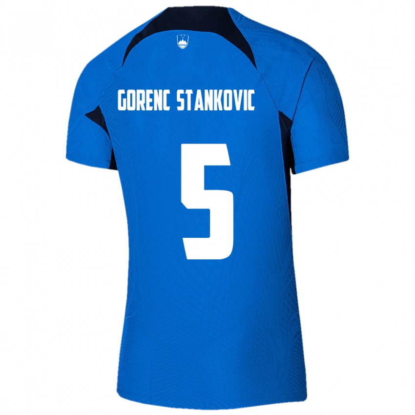 Niño Camiseta Eslovenia Jon Gorenc Stankovic #5 Azul 2ª Equipación 24-26 La Camisa