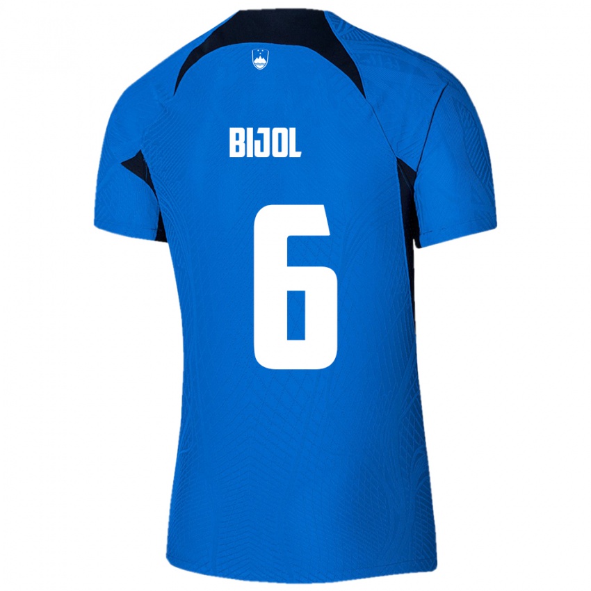 Niño Camiseta Eslovenia Jaka Bijol #6 Azul 2ª Equipación 24-26 La Camisa