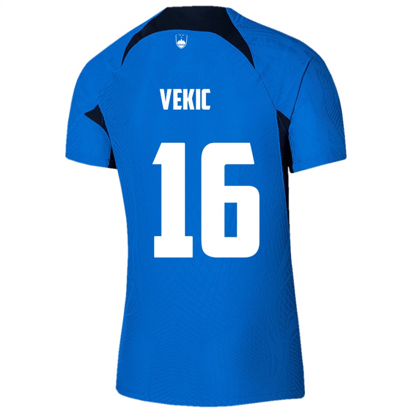 Niño Camiseta Eslovenia Igor Vekic #16 Azul 2ª Equipación 24-26 La Camisa