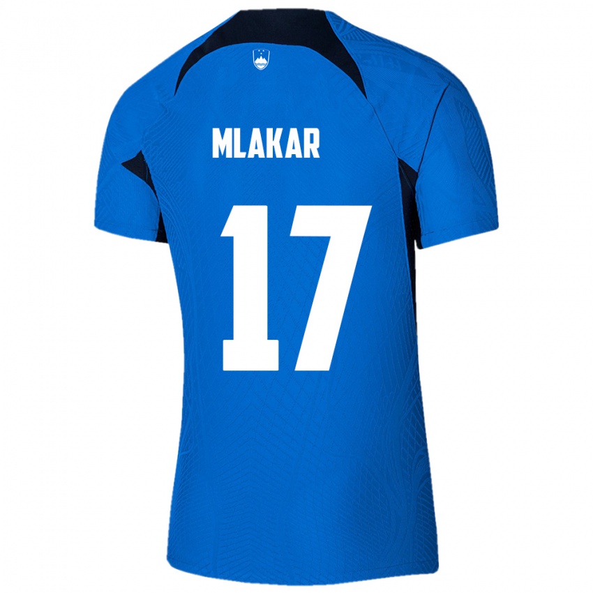 Niño Camiseta Eslovenia Jan Mlakar #17 Azul 2ª Equipación 24-26 La Camisa