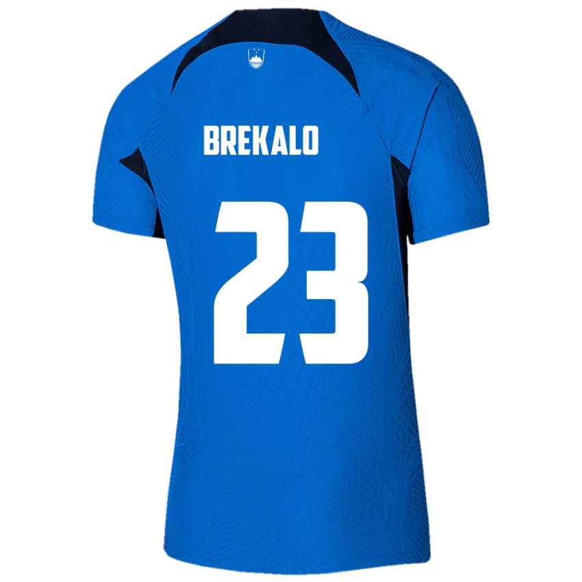 Niño Camiseta Eslovenia David Brekalo #23 Azul 2ª Equipación 24-26 La Camisa