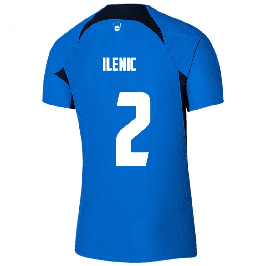 Niño Camiseta Eslovenia Mitja Ilenic #2 Azul 2ª Equipación 24-26 La Camisa