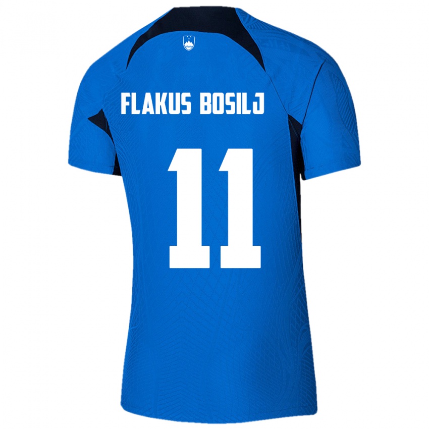 Niño Camiseta Eslovenia David Flakus Bosilj #11 Azul 2ª Equipación 24-26 La Camisa