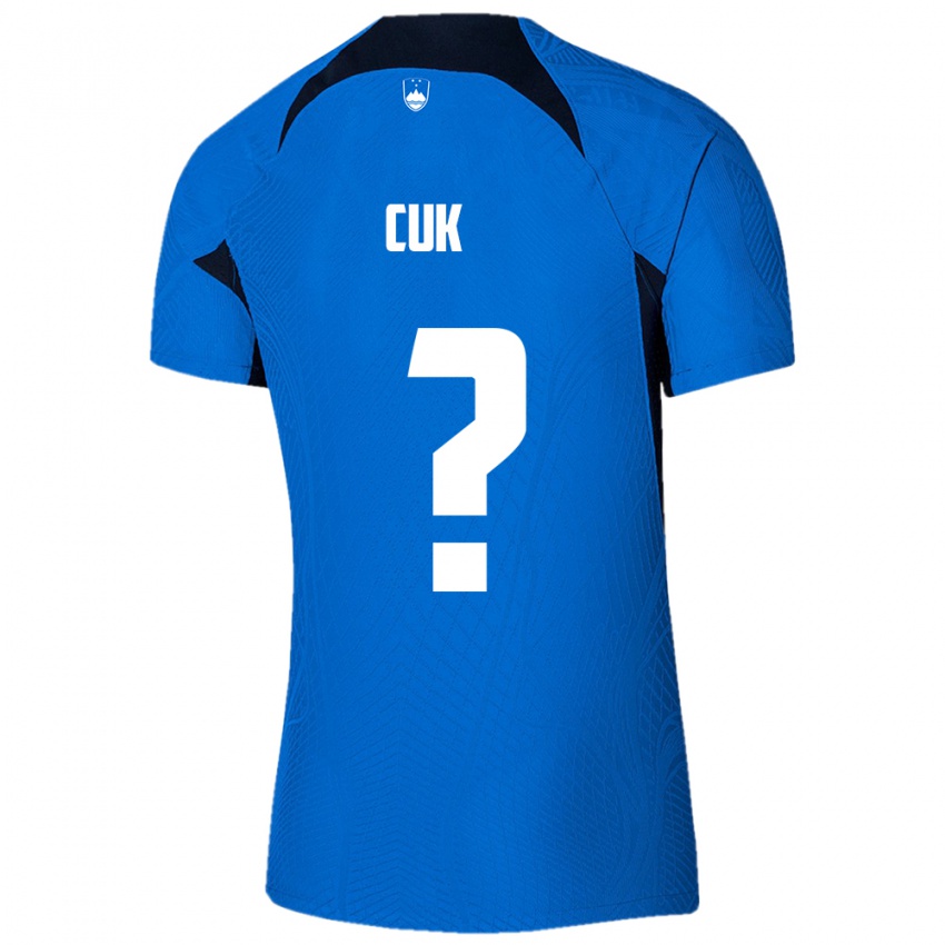 Niño Camiseta Eslovenia Tine Cuk #0 Azul 2ª Equipación 24-26 La Camisa