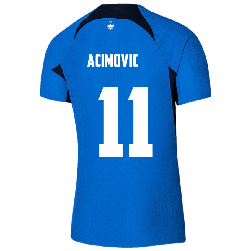 Niño Camiseta Eslovenia Mateo Acimovic #11 Azul 2ª Equipación 24-26 La Camisa