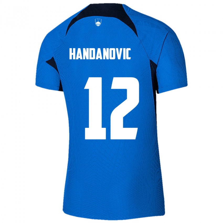 Niño Camiseta Eslovenia Tanej Handanovic #12 Azul 2ª Equipación 24-26 La Camisa