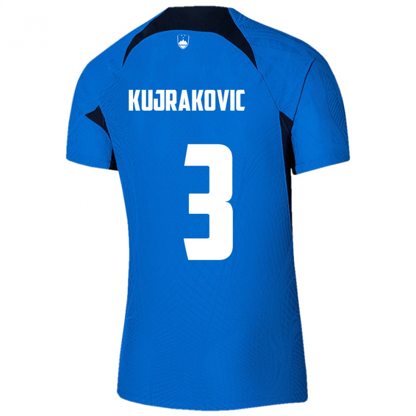 Niño Camiseta Eslovenia Minel Kujrakovic #3 Azul 2ª Equipación 24-26 La Camisa