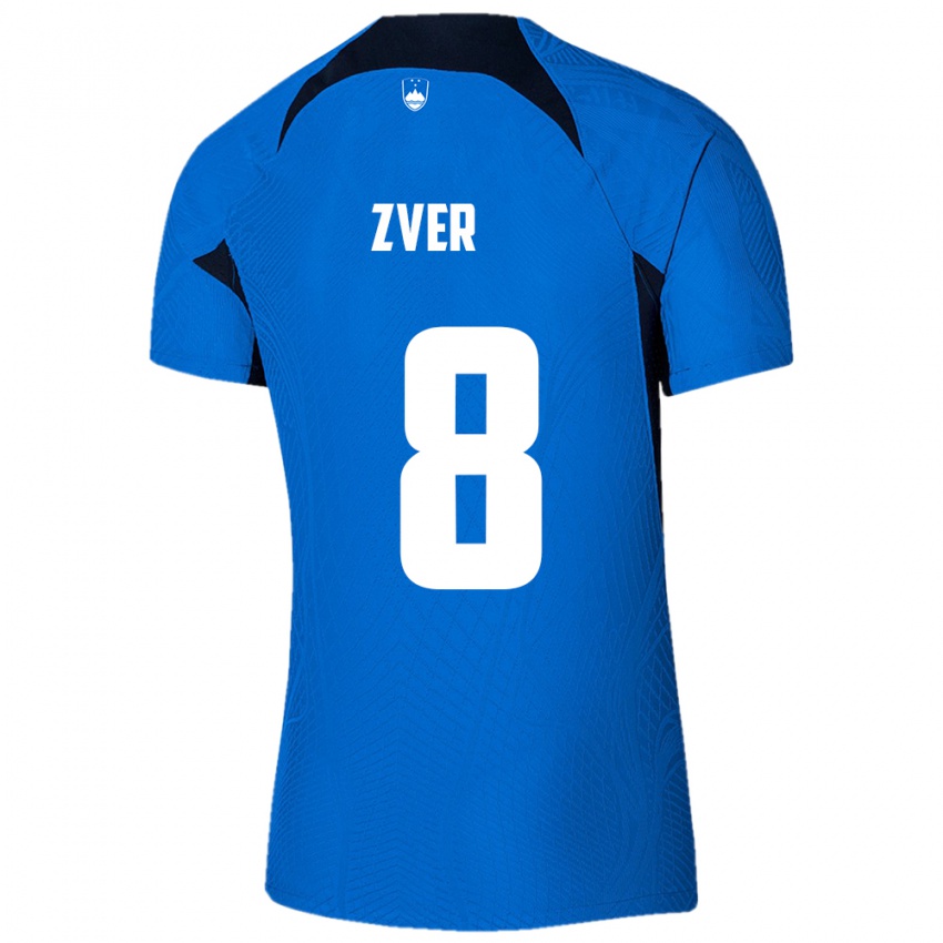 Niño Camiseta Eslovenia Mateja Zver #8 Azul 2ª Equipación 24-26 La Camisa