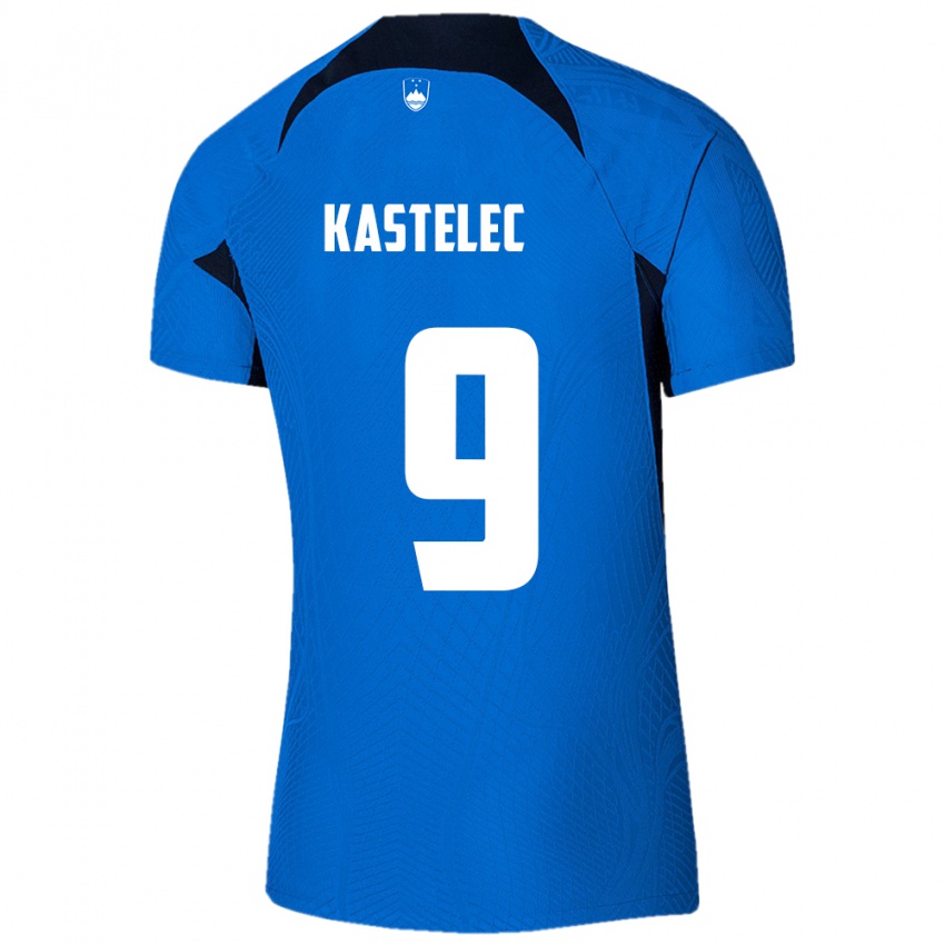 Niño Camiseta Eslovenia Mirjam Kastelec #9 Azul 2ª Equipación 24-26 La Camisa