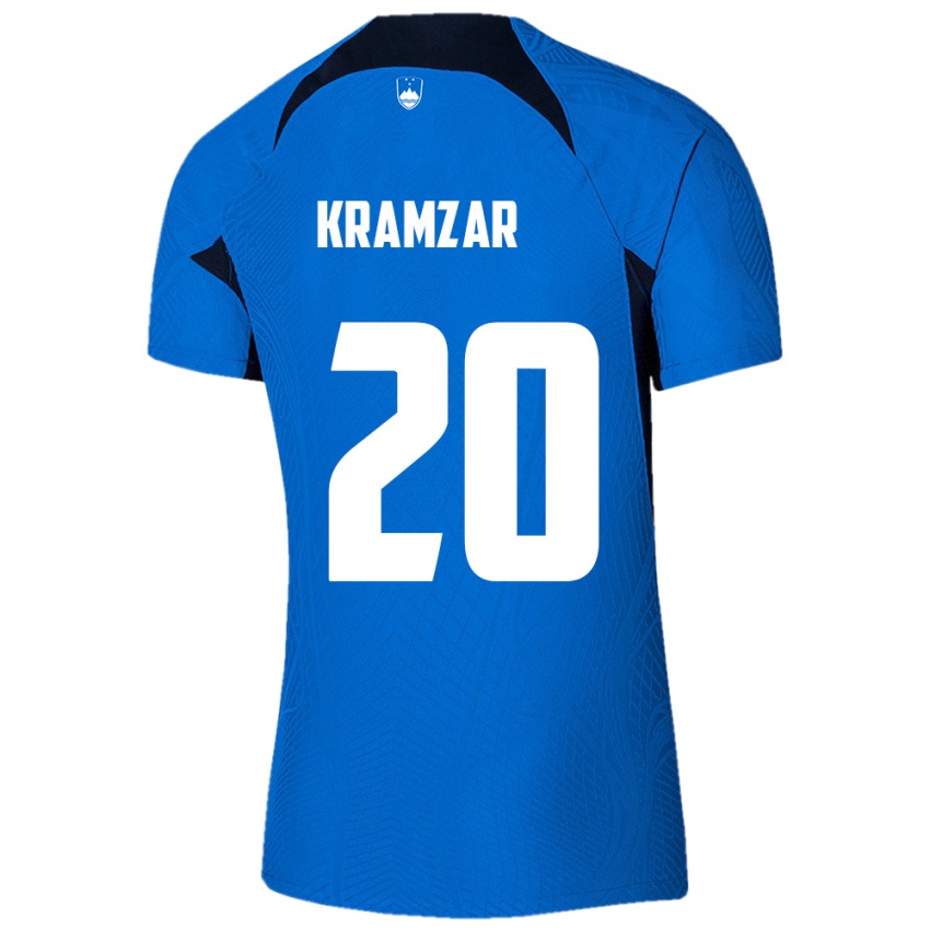 Niño Camiseta Eslovenia Zara Kramžar #20 Azul 2ª Equipación 24-26 La Camisa