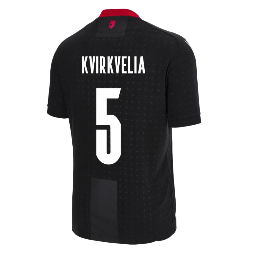 Niño Camiseta Georgia Solomon Kvirkvelia #5 Negro 2ª Equipación 24-26 La Camisa