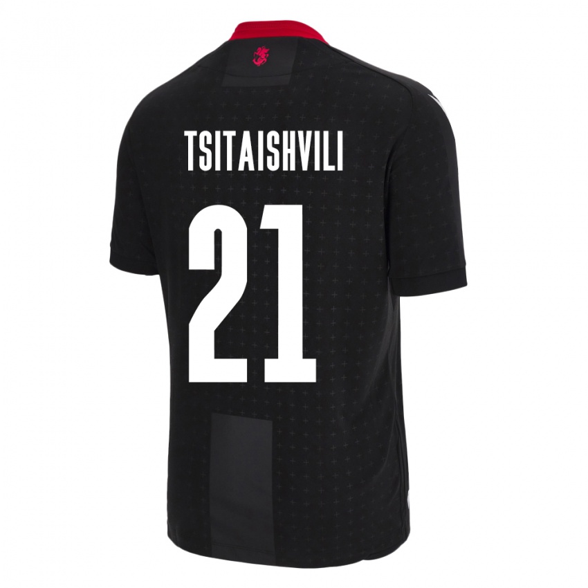 Niño Camiseta Georgia Georgiy Tsitaishvili #21 Negro 2ª Equipación 24-26 La Camisa