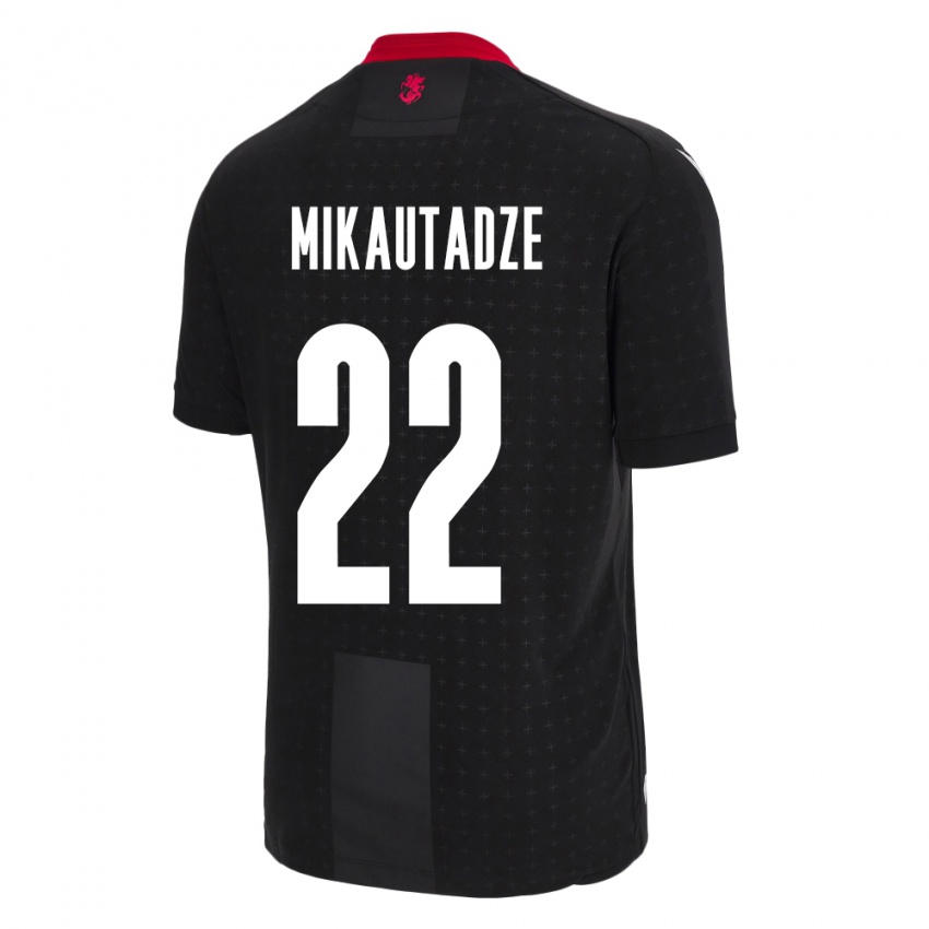 Niño Camiseta Georgia Georges Mikautadze #22 Negro 2ª Equipación 24-26 La Camisa