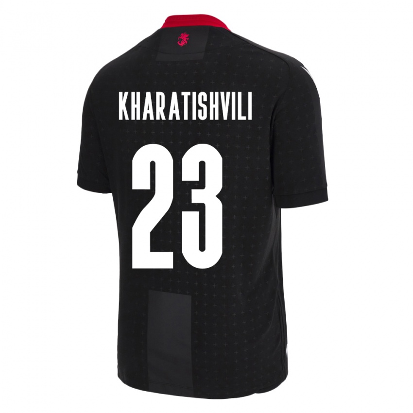 Niño Camiseta Georgia Luka Kharatishvili #23 Negro 2ª Equipación 24-26 La Camisa