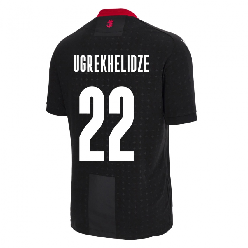 Niño Camiseta Georgia Nikoloz Ugrekhelidze #22 Negro 2ª Equipación 24-26 La Camisa